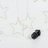 ΚΟΥΡΤΙΝΑ, 184 MINI LED, 8 ΜΕΤΑΛΛΙΚΑ ΑΣΤΕΡΙΑ 12cm, ΜΕΤΑΣΧΗΜΑΤΙΣΤΗ, ΑΣΗΜΙ ΧΑΛΚΙΝΟ ΚΑΛΩΔΙΟ, ΘΕΡΜΟ ΛΕΥΚΟ LED (H155 x W175cm, 20 ΣΕΙΡΕΣ x 12 LED), ΠΡΟΕΚΤΑΣΗ ΠΑΡΟΧΗΣ 3m, IP44