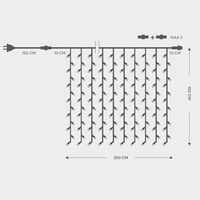 ΚΟΥΡΤΙΝΑ, 200 LED 5mm, 230V, ΕΠΕΚΤΑΣΗ ΩΣ 5, ΠΡΟΕΚΤΑΣΗ ΠΑΡΟΧΗΣ 150cm, ΠΡΑΣΙΝΟ ΚΑΛΩΔΙΟ, ΚΑΟΥΤΣΟΥΚ, ΘΕΡΜΟ ΛΕΥΚΟ LED, 200x100cm, ΙΡ65