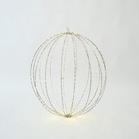 ΑΣΗΜΙ ΜΕΤΑΛΛΙΚΗ ΜΠΑΛΑ ΦΩΤΙΖΟΜΕΝΗ 60cm, 480 MINI LED, ΣΤΑΘΕΡΟΣ ΜΕΤΑΣΧΗΜΑΤΙΣΤΗΣ, ΑΣΗΜΙ ΧΑΛΚΙΝΟ ΚΑΛΩΔΙΟ, ΘΕΡΜΟ ΛΕΥΚΟ LED, ΠΡΟΕΚΤΑΣΗ ΠΑΡΟΧΗΣ 3m, IP44