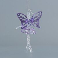 ΝΕΡΑΙΔΑ ΑΚΡΥΛΙΚΗ, ΜΕ ΜΩΒ ΦΤΕΡΑ, ΜΕ GLITTER, 9,7x15,7cm