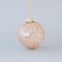 ΓΥΑΛΙΝΗ ΜΠΑΛΑ, ΣΑΜΠΑΝΙ, GLITTER ΓΡΑΜΜΕΣ, ΣΕΤ 4ΤΜΧ, 8cm
