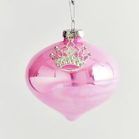 ΓΥΑΛΙΝΟ ΣΤΟΛΙΔΙ, ΚΡΕΜΜΥΔΙ, ΡΟΖ ΜΕ ΚΟΡΩΝΑ, ΣΕΤ 4ΤΜΧ, 10cm