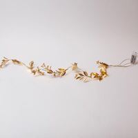 ΦΩΤΙΖΟΜΕΝΗ ΓΙΡΛΑΝΤΑ ME ΧΡΥΣΑ ΜΠΟΥΜΠΟΥΚΙΑ 150cm, 16 ΘΕΡΜΑ ΛΕΥΚΑ MINI LED, ΜΠΑΤΑΡΙΑΣ 3xAA, TIMER, ΠΡΟΕΚΤΑΣΗ ΠΑΡΟΧΗΣ 30cm, IP20