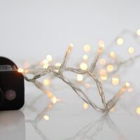 ΣΕΙΡΑ, 100 LED 3mm, 31V ΜΕΤΑΣΧΗΜΑΤΙΣΤΗ, 8 ΠΡΟΓΡΑΜΜΑΤΑ & ΜΝΗΜΗ, ΔΙΑΦΑΝΟ PVC ΚΑΛΩΔΙΟ, ΘΕΡΜΟ ΛΕΥΚΟ LED ΑΝΑ 5cm, ΠΡΟΕΚΤΑΣΗ ΠΑΡΟΧΗΣ 3m, ΙΡ44