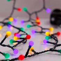 ΣΕΙΡΑ, 500 LED 3mm, ΧΡΩΜΑΤΙΣΤΕΣ ΜΠΑΛΙΤΣΕΣ 0.9cm, 31V ΜΕΤΑΣΧΗΜΑΤΙΣΤΗ, 8 ΠΡΟΓΡΑΜΜΑΤΑ & ΜΝΗΜΗ, ΠΡΑΣΙΝΟ PVC ΚΑΛΩΔΙΟ, ΧΡΩΜΑΤΙΣΤΟ LED ΑΝΑ 3cm, ΠΡΟΕΚΤΑΣΗ ΠΑΡΟΧΗΣ 3m, IP44