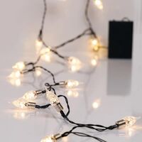 ΣΕΙΡΑ, 20 LED 5mm, VINTAGE ΔΙΑΚΟΣΜΗΤΙΚΟ 1.2mm, ΜΠΑΤΑΡΙΑΣ 3xΑΑ, ΧΡΟΝΟΔΙΑΚΟΠΤΗ, ΠΡΑΣΙΝΟ PVC ΚΑΛΩΔΙΟ, ΘΕΡΜΟ ΛΕΥΚΟ LED ANA 10cm, ΠΡΟΕΚΤΑΣΗ ΠΑΡΟΧΗΣ 30cm, IP20