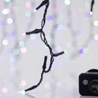 ΣΕΙΡΑ, 100 LED 3mm, 31V ΜΕΤΑΣΧΗΜΑΤΙΣΤΗ, 8 ΠΡΟΓΡΑΜΜΑΤΑ & ΜΝΗΜΗ, ΠΡΑΣΙΝΟ PVC ΚΑΛΩΔΙΟ, OPAL ΧΡΩΜΑΤΙΣΤΟ LED ΑΝΑ 5cm, ΠΡΟΕΚΤΑΣΗ ΠΑΡΟΧΗΣ 3m, ΙΡ44