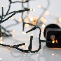 ΣΕΙΡΑ, 180 LED 3mm, 31V ΜΕΤΑΣΧΗΜΑΤΙΣΤΗ, 8 ΠΡΟΓΡΑΜΜΑΤΑ & ΜΝΗΜΗ, ΠΡΑΣΙΝΟ PVC ΚΑΛΩΔΙΟ, ΘΕΡΜΟ ΛΕΥΚΟ LED ΑΝΑ 5cm, ΠΡΟΕΚΤΑΣΗ ΠΑΡΟΧΗΣ 3m, ΙΡ44