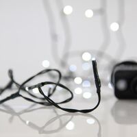 ΣΕΙΡΑ, 100 LED 3mm, 31V ΜΕΤΑΣΧΗΜΑΤΙΣΤΗ, 8 ΠΡΟΓΡΑΜΜΑΤΑ & ΜΝΗΜΗ, ΠΡΑΣΙΝΟ PVC ΚΑΛΩΔΙΟ, ΛΕΥΚΟ LED ΑΝΑ 5cm, ΠΡΟΕΚΤΑΣΗ ΠΑΡΟΧΗΣ 3m, ΙΡ44