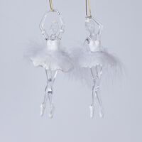 ΜΠΑΛΑΡΙΝΑ ΑΚΡΥΛΙΚΗ ΔΙΑΦΑΝΗ, ΜΕ ΛΕΥΚΟ ΙΡΙΔΙΖΟΝ GLITTER ΚΑΙ ΛΕΥΚΑ ΠΟΥΠΟΥΛΑ, 2 ΣΧΕΔΙΑ, 7,5x17cm, ΤΙΜΗ ΑΝΑ ΤΜΧ