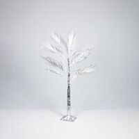 ΑΣΗΜΙ ΔΕΝΤΡΟ ΦΤΕΡΗ 1,2m, ΜΕΤΑΣΧΗΜΑΤΙΣΤΗΣ, 80 ΘΕΡΜΑ ΛΕΥΚΑ MINI LED, ΠΡΟΕΚΤΑΣΗ ΠΑΡΟΧΗΣ 3m, IP44