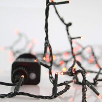 ΣΕΙΡΑ, 240 LED 3mm, 31V ΜΕΤΑΣΧΗΜΑΤΙΣΤΗ, 8 ΠΡΟΓΡΑΜΜΑΤΑ & ΜΝΗΜΗ, ΠΡΑΣΙΝΟ PVC ΚΑΛΩΔΙΟ, ΚΟΚΚΙΝΟ LED ΑΝΑ 5cm, ΠΡΟΕΚΤΑΣΗ ΠΑΡΟΧΗΣ 3m, ΙΡ44