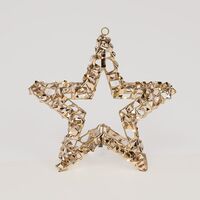 ΦΩΤΙΖΟΜΕΝΟ ΑΣΤΕΡΙ ΧΡΥΣΟ 50cm, 50 LED, ΜΠΑΤΑΡΙΑΣ 3XAA, TIMER, ΑΣΗΜΙ ΧΑΛΚΙΝΟ ΚΑΛΩΔΙΟ, ΘΕΡΜΟ ΛΕΥΚΟ LED, ΠΡΟΕΚΤΑΣΗ ΠΑΡΟΧΗΣ 30cm, IP20