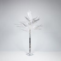 ΑΣΗΜΙ ΔΕΝΤΡΟ ΦΤΕΡΗ 1,5m, ΜΕΤΑΣΧΗΜΑΤΙΣΤΗΣ, 110 ΘΕΡΜΑ ΛΕΥΚΑ MINI LED, ΠΡΟΕΚΤΑΣΗ ΠΑΡΟΧΗΣ 3m, IP44