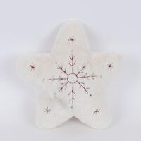 ΜΑΞΙΛΑΡΙ ΑΣΤΕΡΙ, ΛΕΥΚΟ ΓΟΥΝΙΝΟ ΜΕ ΧΙΟΝΟΝΙΦΑΔΑ, 34x34cm