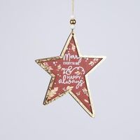 ΞΥΛΙΝΟ ΣΤΟΛΙΔΙ ΑΣΤΕΡΑΚΙ, ΚΟΚΚΙΝΟ ΜΕ ΧΡΥΣΟ, 0.5x11x24cm