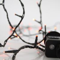 ΣΕΙΡΑ, 100 LED 3mm, 31V ΜΕΤΑΣΧΗΜΑΤΙΣΤΗ, 8 ΠΡΟΓΡΑΜΜΑΤΑ & ΜΝΗΜΗ, ΠΡΑΣΙΝΟ PVC ΚΑΛΩΔΙΟ, ΚΟΚΚΙΝΟ LED ΑΝΑ 5cm, ΠΡΟΕΚΤΑΣΗ ΠΑΡΟΧΗΣ 3m, ΙΡ44