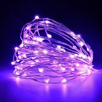 ΣΕΙΡΑ, 100 MINI LED, ΜΕΤΑΣΧΗΜΑΤΙΣΤΗ, ΣΤΑΘΕΡΟ, ΑΣΗΜΙ ΧΑΛΚΙΝΟ ΚΑΛΩΔΙΟ, ΜΩΒ LED ΑΝΑ 10cm, ΠΡΟΕΚΤΑΣΗ ΠΑΡΟΧΗΣ 5m, ΙΡ44