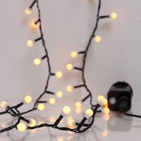 ΣΕΙΡΑ, 100 LED 3mm, ΛΕΥΚΕΣ ΜΠΑΛΙΤΣΕΣ 0.9cm, 31V ΜΕΤΑΣΧΗΜΑΤΙΣΤΗ, 8 ΠΡΟΓΡΑΜΜΑΤΑ & ΜΝΗΜΗ, ΠΡΑΣΙΝΟ PVC ΚΑΛΩΔΙΟ, ΘΕΡΜΟ ΛΕΥΚΟ LED ΑΝΑ 3cm, ΠΡΟΕΚΤΑΣΗ ΠΑΡΟΧΗΣ 3m, IP44