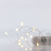 ΣΕΙΡΑ, 12 MINI LED, ΜΠΑΤΑΡΙΑΣ 2xCR2032, ΑΣΗΜΙ ΧΑΛΚΙΝΟ ΚΑΛΩΔΙΟ, ΘΕΡΜΟ ΛΕΥΚΟ LED ANA 10cm, IP20
