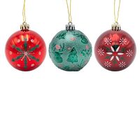 ΠΛΑΣΤΙΚΗ ΜΠΑΛΑ, ΜΠΟΡΝΤΟ ΠΡΑΣΙΝΗ ΚΟΚΚΙΝΗ, ΣΕΤ 6ΤΜΧ, 8cm