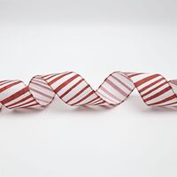 ΚΟΡΔΕΛΑ ΛΕΥΚΗ ΜΕ ΚΟΚΚΙΝΕΣ ΡΙΓΕΣ, 914x6.3cm