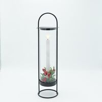 ΜΕΤΑΛΛΙΚΟ ΦΑΝΑΡΙ ΜΑΥΡΟ ΜΕ 1 ΚΕΡΙ, 11.50x44cm