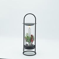 ΜΕΤΑΛΛΙΚΟ ΦΑΝΑΡΙ ΜΑΥΡΟ ΜΕ 1 ΚΕΡΙ, 10.50x30cm