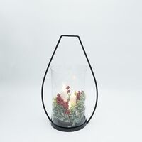 ΜΕΤΑΛΛΙΚΟ ΦΑΝΑΡΙ ΜΑΥΡΟ ΜΕ 3 ΚΕΡΙΑ, 19x30cm