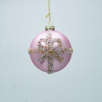 ΓΥΑΛΙΝΗ ΜΠΑΛΑ, ΑΠΑΛΟ ΡΟΖ ΜΕ ΣΑΜΠΑΝΙ ΦΙΟΓΚΟ, ΣΕΤ 4ΤΜΧ, 10cm