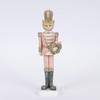 ΔΙΑΚΟΣΜΗΤΙΚΟ ΠΟΛΥΡΕΖΙΝ, ΓΑΤΑ ΣΤΡΑΤΙΩΤΗΣ, ΡΟΖ, 6,5x5x23cm