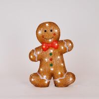 ΑΚΡΥΛΙΚΟΣ GINGERBREAD, ΜΕΤΑΣΧΗΜΑΤΙΣΤΗ, 40 ΛΕΥΚΑ LED, 28x8x37cm, ΠΡΟΕΚΤΑΣΗ ΠΑΡΟΧΗΣ 5m, IP44