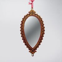 ΣΤΟΛΙΔΙ ΚΡΕΜΑΣΤΟ, VINTAGE ΚΑΘΡΕΦΤΗΣ, ΟΒΑΛ ΜΠΡΟΝΖΕ, 19.5x9.5cm