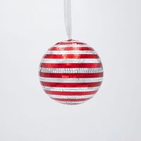 ΓΥΑΛΙΝΗ ΜΠΑΛΑ, ΝΤΙΣΚΟ,ΚΟΚΚΙΝΗ ΑΣΗΜΙ, 10cm