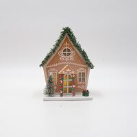 ΧΑΡΤΙΝΟ ΣΠΙΤΑΚΙ, ΚΑΦΕ, ΦΩΤΙΖΟΜΕΝΟ, 12.5x10.5x16cm