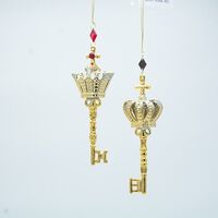 ΠΛΑΣΤΙΚΟ ΚΛΕΙΔΙ, ΧΡΥΣΟ ΜΕ ΛΙΘΟΥΣ, 2 ΣΧΕΔΙΑ, 5.5x3.3x17.3cm