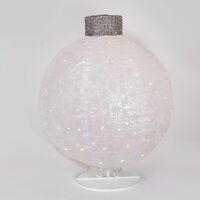 ΦΩΤΙΖΟΜΕΝΗ ΧΡΙΣΤΟΥΓΕΝΝΙΑΤΙΚΗ ΛΕΥΚΗ MΠΑΛΑ, ΜΕ ΒΑΣΗ, 4,5V ΜΕΤΑΣΧΗΜΑΤΙΣΤΗ, 50 ΘΕΡΜΑ ΛΕΥΚΑ MINI LED, 45x45x60cm, ΠΡΟΕΚΤΑΣΗ ΠΑΡΟΧΗΣ 3m, IP44