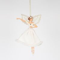 ΝΕΡΑΙΔΑ ΜΕ ΛΕΥΚΗ ΓΟΥΝΙΝΗ ΦΟΥΣΤΑ, ΠΙΡΟΥΕΤΑ, 15.5cm