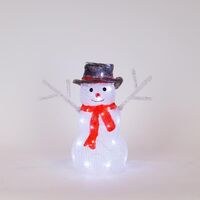 ΑΚΡΥΛΙΚΟΣ ΧΙΟΝΑΝΘΡΩΠΟΣ, ΜΕΤΑΣΧΗΜΑΤΙΣΤΗ, 40 ΛΕΥΚΑ LED, 31x18x34cm, ΠΡΟΕΚΤΑΣΗ ΠΑΡΟΧΗΣ 5m, IP44