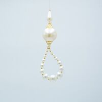 ΣΤΟΛΙΔΙ ΜΕ ΠΕΡΛΕΣ, ΛΕΥΚΟ ΜΕ ΧΡΥΣΟ, 5x14cm