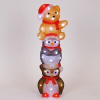 ΑΚΡΥΛΙΚΟΣ ΑΡΚΟΥΔΟΣ, ΠΙΝΓΚΟΥΙΝΟΣ, ΚΟΥΚΟΥΒΑΓΙΑ, 3,5V ΜΕΤΑΣΧΗΜΑΤΙΣΤΗ, 40 ΛΕΥΚΑ MINI LED, 16x14x49cm, ΠΡΟΕΚΤΑΣΗ ΠΑΡΟΧΗΣ 5m, IP44