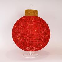 ΦΩΤΙΖΟΜΕΝΗ ΧΡΙΣΤΟΥΓΕΝΝΙΑΤΙΚΗ KOKKINH MΠΑΛΑ, ΜΕ ΒΑΣΗ, 4,5V ΜΕΤΑΣΧΗΜΑΤΙΣΤΗ, 50 ΘΕΡΜΑ ΛΕΥΚΑ MINI LED, 45x45x60cm, ΠΡΟΕΚΤΑΣΗ ΠΑΡΟΧΗΣ 3m, IP44