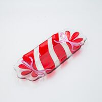 ΠΙΑΤΕΛΑ CANDY ΟΡΘΟΓΩΝΙΑ, ΑΣΗΜΙ ΚΟΚΚΙΝΟ, ΓΥΑΛΙΝΗ ΔΙΑΚΟΣΜΗΤΙΚΗ, 12x31cm