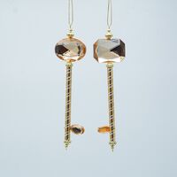 ΚΛΕΙΔΙ ΠΛΑΣΤΙΚΟ, ΧΡΥΣΟ ΜΕ ΧΡΥΣΟ ΠΕΤΡΑΔΙ, 2 ΣΧΕΔΙΑ, 4.3x1.3x15.5cm