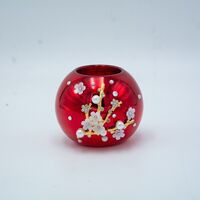 ΚΗΡΟΠΗΓΙΟ, ΚΟΚΚΙΝΟ, ΜΕ ΛΕΥΚΑ 3D ΛΟΥΛΟΥΔΙΑ, 6.5x8cm