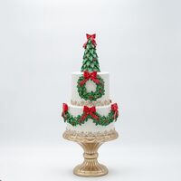 ΤΟΥΡΤΑ ΠΟΛΥΡΕΖΙΝ, ΜΕ ΧΡΙΣΤΟΥΓΕΝΝΙΑΤΙΚΟ ΔΕΝΤΡΟ, 16.5x16.5x41.5cm