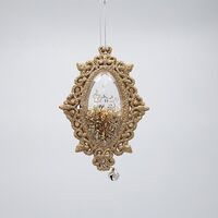 ΣΤΟΛΙΔΙ ΚΡΕΜΑΣΤΟ, VINTAGE, ΣΑΜΠΑΝΙ GLITTER ΜΕ ΚΟΥΔΟΥΝΑΚΙΑ, 13x8x1.5cm