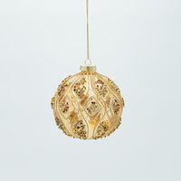 ΓΥΑΛΙΝΗ ΜΠΑΛΑ, ΧΡΥΣΗ ΜΕ ΣΑΜΠΑΝΙ ΠΕΤΡΕΣ, ΣΕΤ 4 ΤΜΧ, 10cm