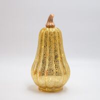 ΦΩΤΙΖΟΜΕΝΗ ΧΡΥΣΗ ΓΥΑΛΙΝΗ ΚΟΛΟΚΥΘΑ, ΜΠΑΤΑΡΙΑΣ 3xAA, ΧΡΟΝΟΔΙΑΚΟΠΤΗ, 10 ΘΕΡΜΑ ΛΕΥΚΑ LED, 12,5x24cm, IP20