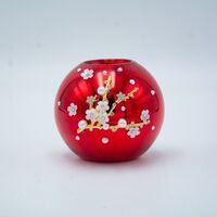 ΚΗΡΟΠΗΓΙΟ, ΚΟΚΚΙΝΟ, ΜΕ ΛΕΥΚΑ 3D ΛΟΥΛΟΥΔΙΑ, 8.5x10cm